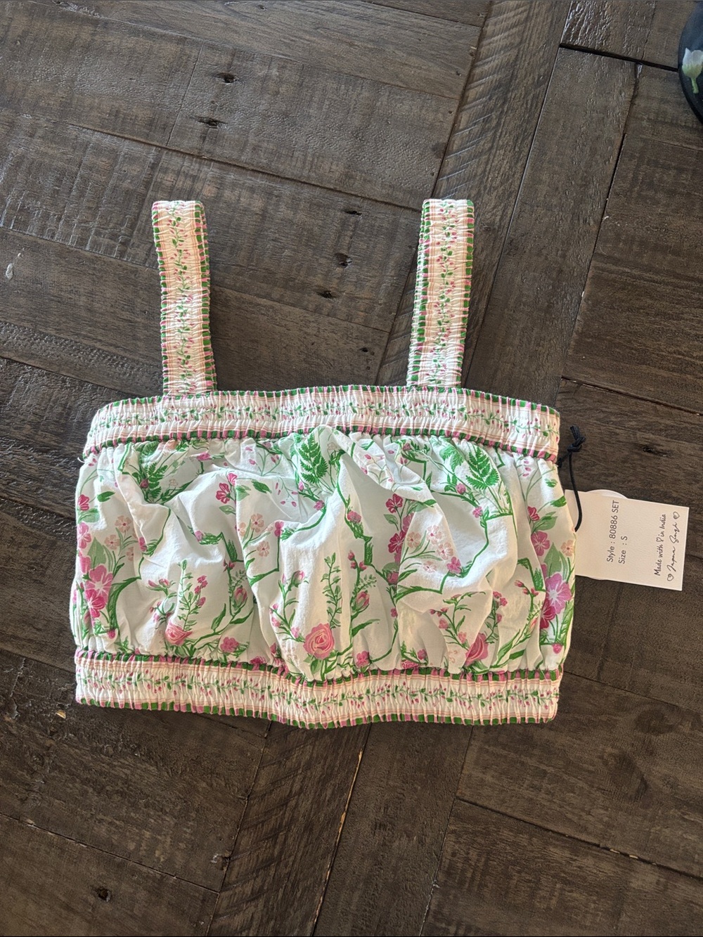 CUTE TOP BY JOPNA SIZE SMALL NWT PINK GREEN WHITE